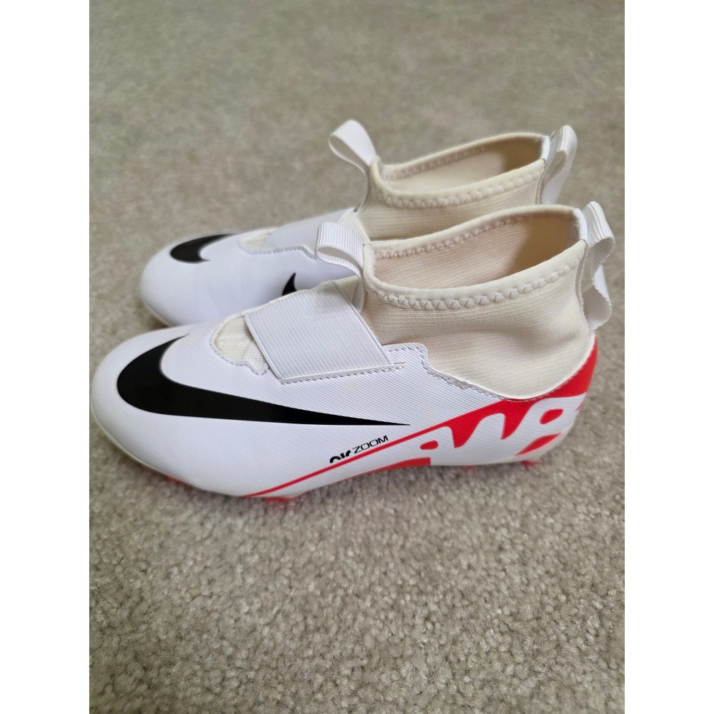 Nike Jr Air Zoom Mercurial Superfly 9 Academy Kid size 1 Soccer Cleats White Red - Picture 3 of 7